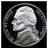 1998-s Proof Jefferson Nickel 5c Grades GEM++ Proo