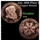 1oz .999 Fine Copper Bullion Round - Santa Claus i