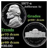 1977-s Proof Jefferson Nickel 5c Grades GEM++ Proo