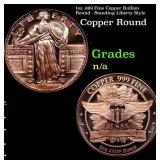 1oz .999 Fine Copper Bullion Round - Standing Libe
