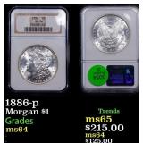NGC 1886-p Morgan Dollar 1 Graded ms64 By NGC