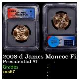 2008-d James Monroe Presidential Dollar First Day