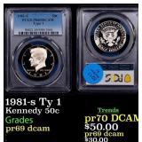 1981-s Ty 1 Proof Kennedy Half Dollar 50c pr69 dca
