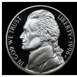 1996-s Proof Jefferson Nickel 5c Grades GEM++ Proo