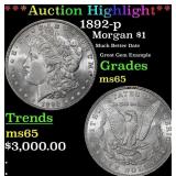 1892-p Morgan Dollar $1 ms65 SEGS