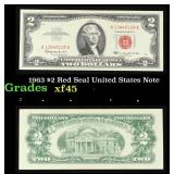 1963 $2 Red Seal United States Note Grades xf+