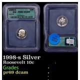 1998-s Silver Proof Roosevelt Dime 10c pr69 dcam I