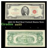 1963 $2 Red Seal United States Note Grades Choice