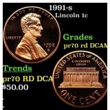 1991-s Proof Lincoln Cent 1c pr70 rd DCAM SEGS