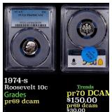 1974-s Proof Roosevelt Dime 10c pr69 dcam PCGS