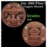1oz .999 Fine Copper Bullion Round -  $2 Note Styl