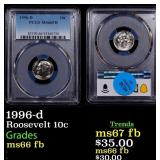 1996-d Roosevelt Dime 10c ms66 fb PCGS