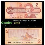 1986 $2 Canada Bankote Grades xf