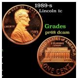1989-s Proof Lincoln Cent 1c Grades GEM++ Proof De