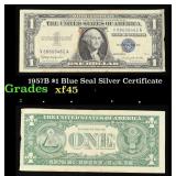 1957B $1 Blue Seal Silver Certificate Grades xf+