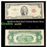 1953B $2 Red Seal United States Note Grades Choice