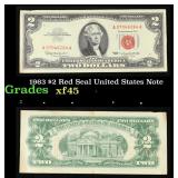 1963 $2 Red Seal United States Note Grades xf+