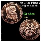 1oz .999 Fine Copper Bullion Round - Santa Claus i
