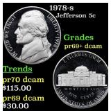 1978-s Proof Jefferson Nickel 5c Grades GEM++ Proo