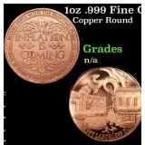 1oz .999 Fine Copper Bullion Round -  "Happy Labor