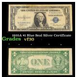 1935A $1 Blue Seal Silver Certificate Grades vf++