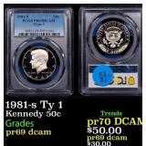 1981-s Ty 1 Proof Kennedy Half Dollar 50c pr69 dca