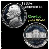1983-s Proof Jefferson Nickel 5c Grades GEM++ Proo