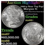 1880-p Morgan Dollar Near Top Pop! $1 ms66+ SEGS