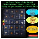 20 Great Coins of the World, hand selected, many t
