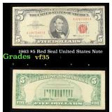 1963 $5 Red Seal United States Note Grades vf++