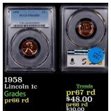 1958 Proof Lincoln Cent 1c pr66 rd PCGS