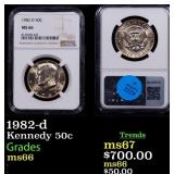 1982-d Kennedy Half Dollar 50c ms66 NGC