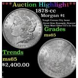 1878-cc Morgan Dollar $1 ms65 SEGS