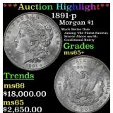 1891-p Morgan Dollar $1 ms65+ SEGS