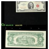 1963 $2 Red Seal United States Note Grades Choice