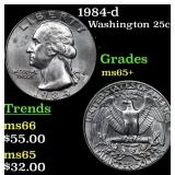 1984-d Washington Quarter 25c Grades GEM+ Unc