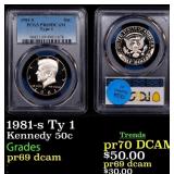 1981-s Ty 1 Proof Kennedy Half Dollar 50c pr69 dca