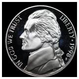 1998-s Proof Jefferson Nickel 5c Grades GEM++ Proo