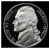 1996-s Proof Jefferson Nickel 5c Grades GEM++ Proo