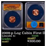 2009-p Log Cabin Lincoln Cent First Day of Issue 1