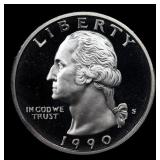 1990-s Proof Washington Quarter 25c GEM++ Proof De