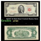 1953C $2 Red Seal United States Note Grades xf