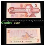 1986 Canada 2 Dollars Banknote P# 94b, Sig. Thiess