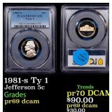 1981-s Ty 1 Proof Jefferson Nickel 5c pr69 dcam PC