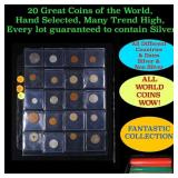 20 Great Coins of the World, hand selected, many t