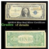 1957B $1 Blue Seal Silver Certificate Grades vf de