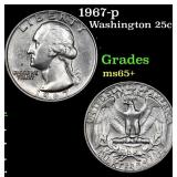 1967-p Washington Quarter 25c Grades GEM+ Unc