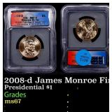2008-d James Monroe Presidential Dollar First Day