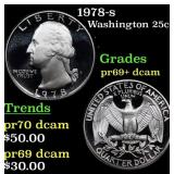 1978-s Proof Washington Quarter 25c Grades GEM++ P