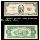 1953B $2 Red Seal United States Note Grades vf++